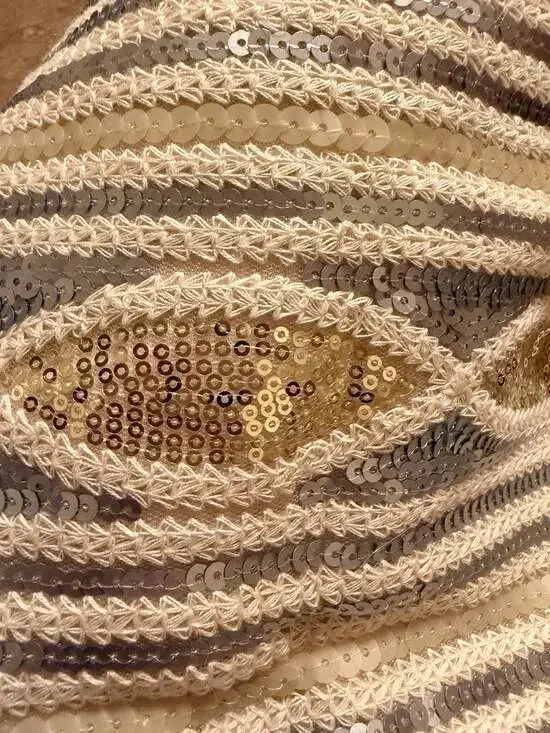 A'GACI Beaded and Sequined Geometric Mini Skirt in Gold and Silver - Picture 4 of 4